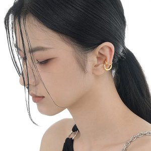 Double Line Golden & Silver Ear Cuff