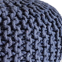Knitted stool pouf Ø 45 H 30 cm cm seat pouf knitted floor cushion