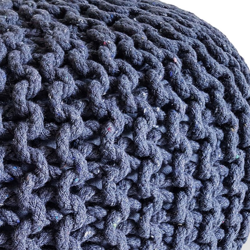 Knitted stool pouf Ø 45 H 30 cm cm seat pouf knitted floor cushion