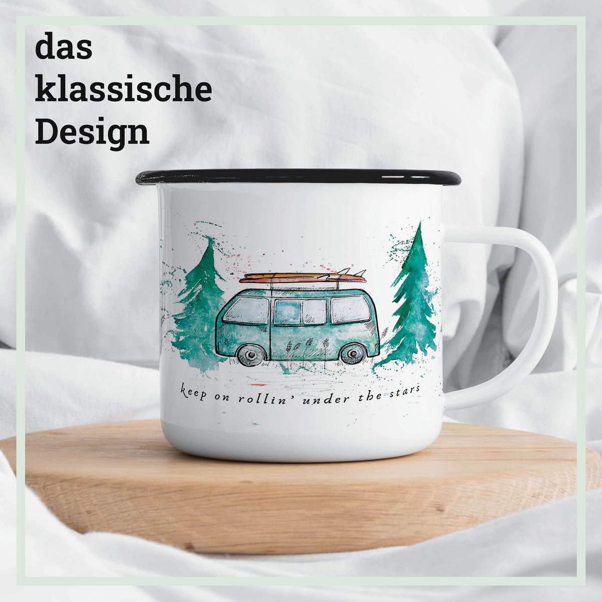 Enamel cup – Camping Bus