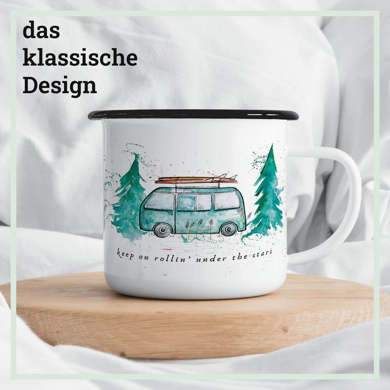 Enamel cup – Camping Bus