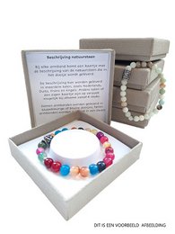 Women's bracelet Indian Agate 4 mm hearts