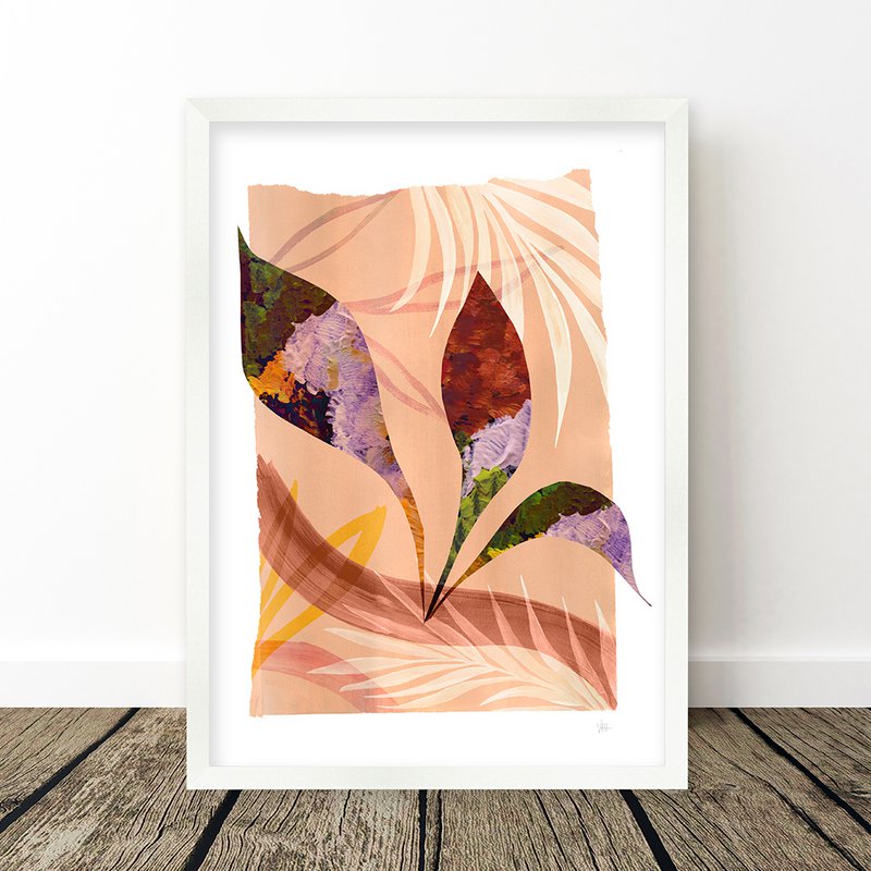 Terracotta Leaf Painting Art Print