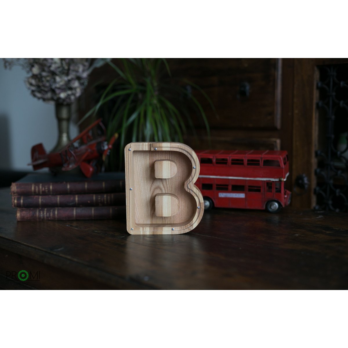Wooden Piggy Bank Lille, brevpengebank, møntkasse, træboksepenge, sparer pengeboks