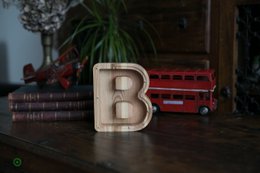 Wooden Piggy Bank Lille, brevpengebank, møntkasse, træboksepenge, sparer pengeboks