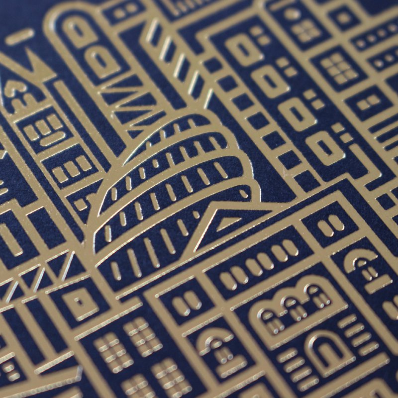 London Gold Foil Print