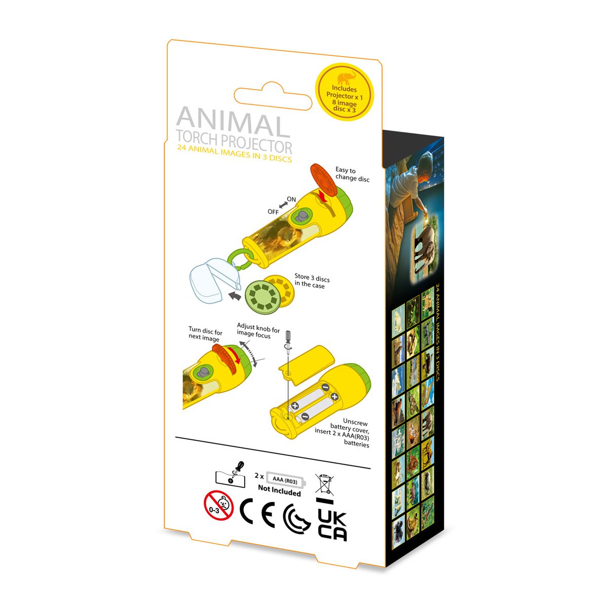Torch Projector Light - Wild Animals