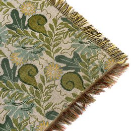NIN-NIT | Couverture Nouveau Naturel | plaid | couverture tissée | couvre-lit | 100% coton tissé | Imprimé fleurs, feuilles et nature | beige | blanc | sable | vert | bleu | multicolore | 220x160cm