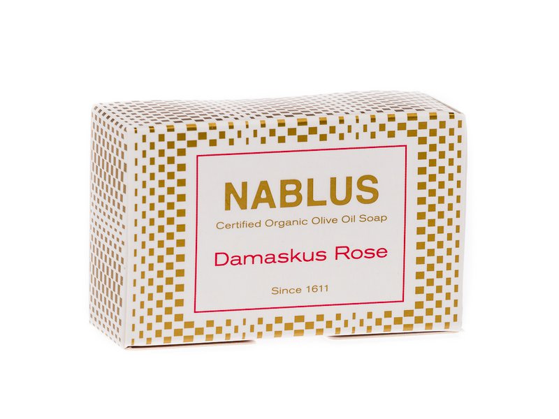 Nablus Soap Savon à l'huile d'olive biologique Rose de Damas, 100g