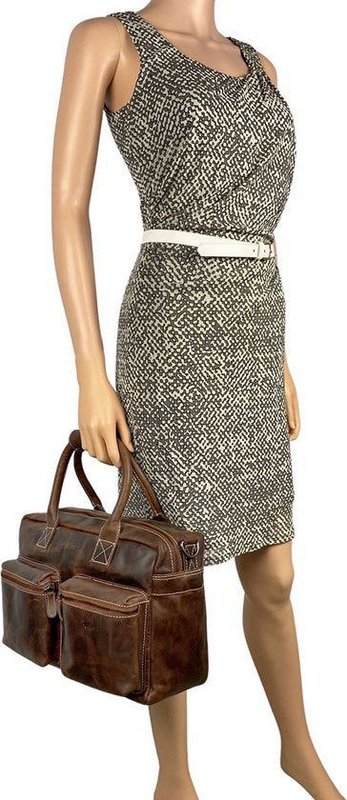 Stume a tracolla Cognac Cowboysbag Borsa per laptop da 13 pollici Buffaloer Borse Arrigo