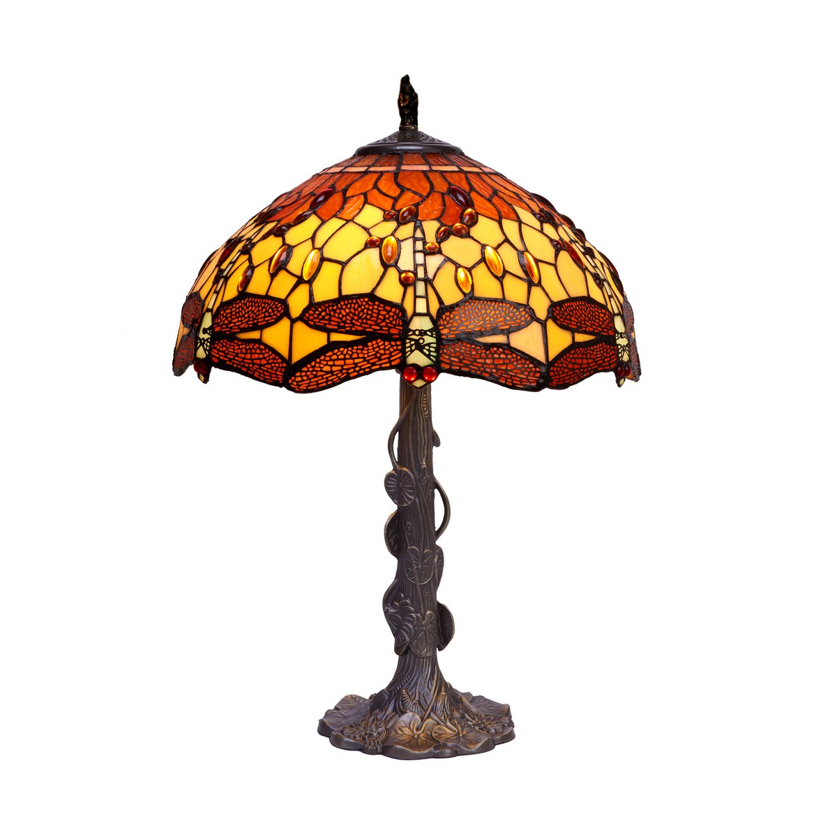 Large table lamp Tiffany rubber base diameter 40 cm Belle Amber series LG232320