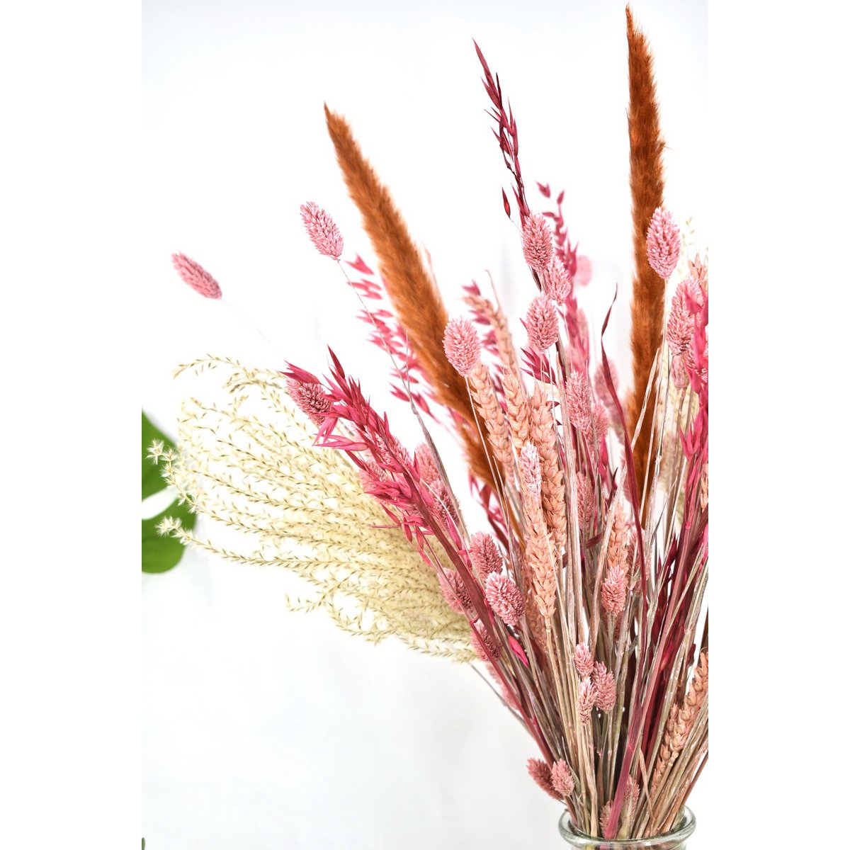 Tørret blomsterbuket - Cerise - 60 cm