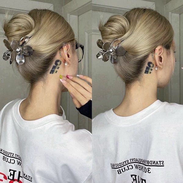 Vivid Flower Claw Metal Hair Clips-Gold & Silver