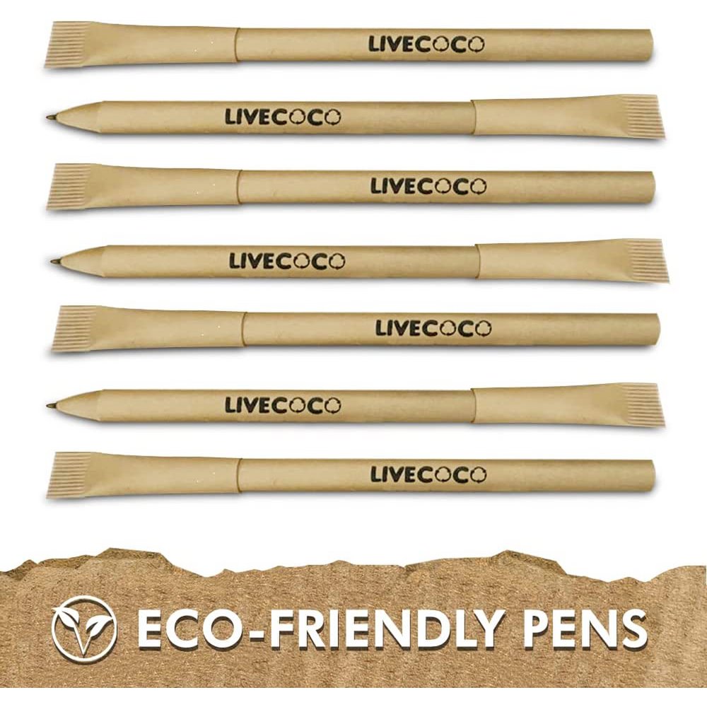 Stylos à billes en papier bleu encre - 24 pack
