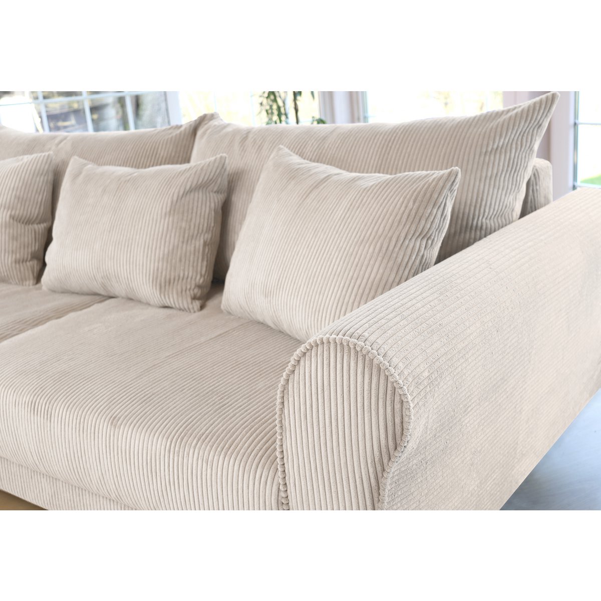 ASTRID 4-seater sofa/sofa bed Corduroy Cream removable & washable covers