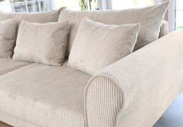 ASTRID 4-seater sofa/sofa bed Corduroy Cream removable & washable covers