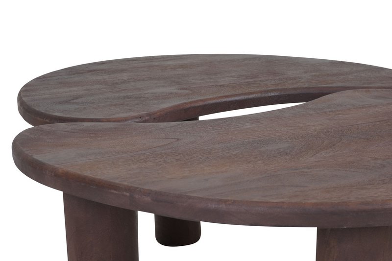Stolik kawowy Lina - espresso mangohout - zestaw 2