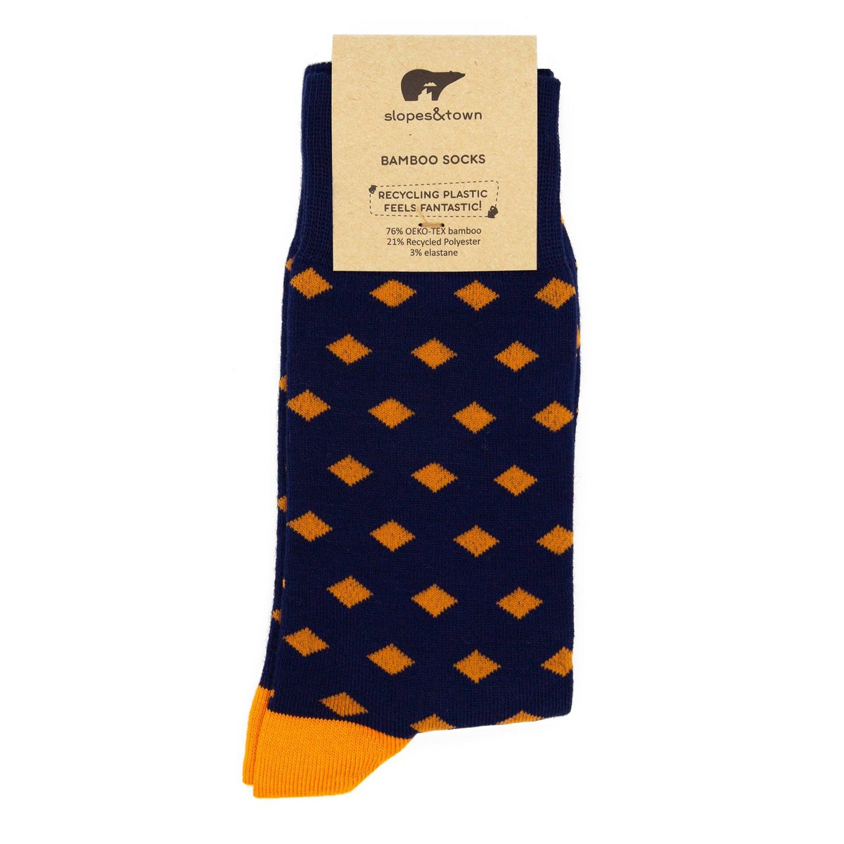 Orange Diamonds Bamboo Socks