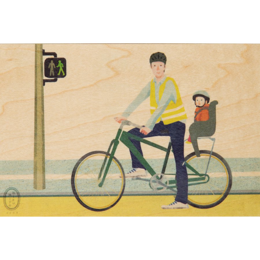 france daddy wooden postcard