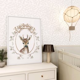 Vintage-Stil Hirsch Poster, Hirsch Poster, Hirsch Druck, süßes Hirsch Poster, Mädchenzimmer Poster, süßer Hirsch Druck, Mädchen Kinderzimmer Kunstdruck, Mädchenzimmer