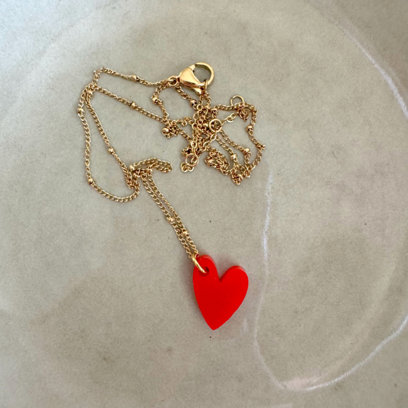 Ketting Lume Charms | Hjerte rødt guld