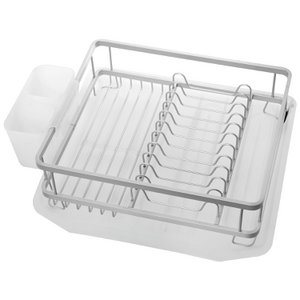 ALUMINUM DISH DRAINER WITH CUTLERY HOLDER AND TRAY _39X36X13CM ST82049