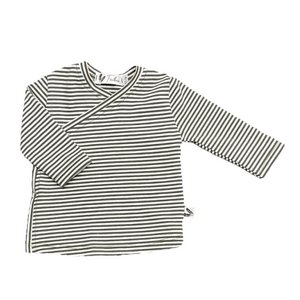 Overslagshirtje small stripes dark forest