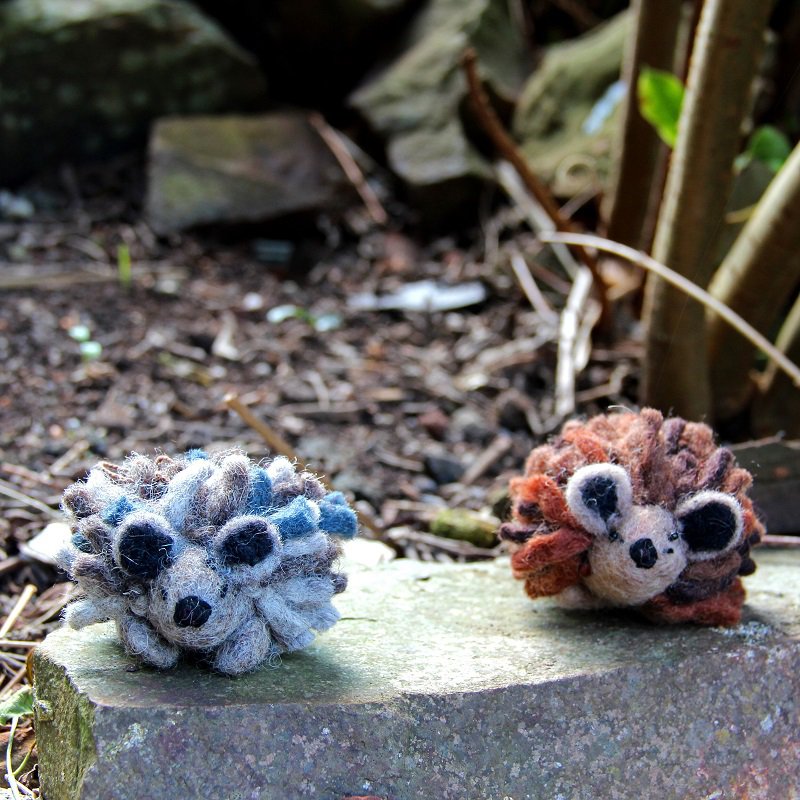 Handmade Felt Brown Hedgehog Hanging Biodegradable Decoration
