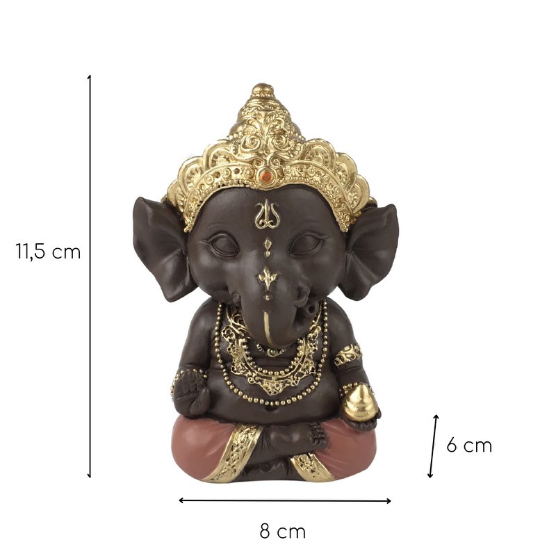 Statuette Ganesh 3 - Glücksbringer - Zen und Feng Shui Dekoration - Um eine entspannende und spirituelle Atmosphäre zu schaffen - Geschenkidee