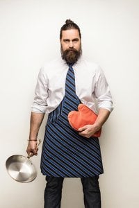 Tie-Apron / Chef, Black-Blue-White