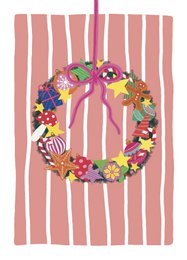 Christmas wreath cardboard map