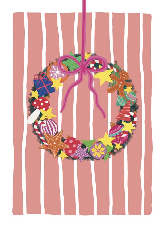 Christmas wreath cardboard map