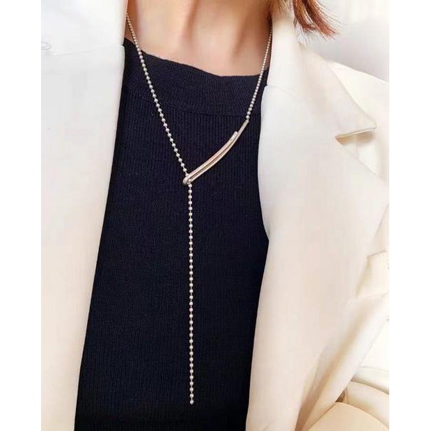Minimalistisk Longline Ball Chain halskæde