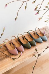 Lederballerinas - Oriana - Olivgrün 35-42