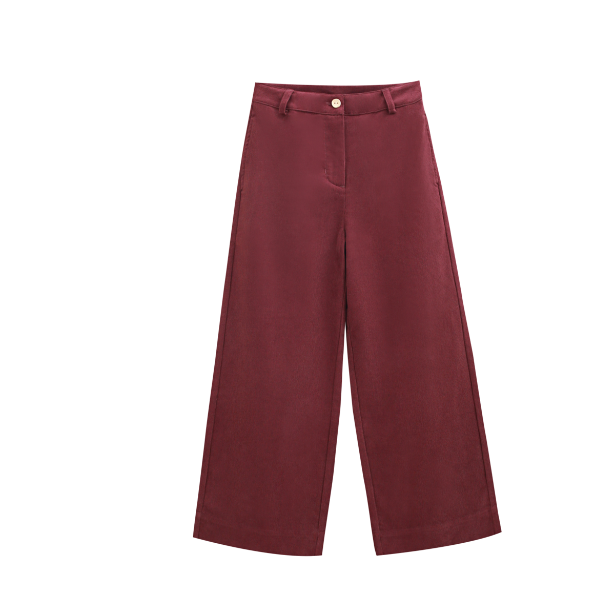 Lange corduroy broek voor meisjes in auberginekleur P80-11604175