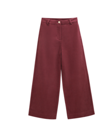 Pantalon long en velours côtelé pour fille couleur aubergine P80-11604175