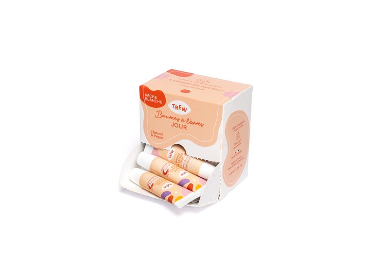 Distributeur : Baume à Lèvres de Jour Arôme Pêche 100% Naturel & Vegan