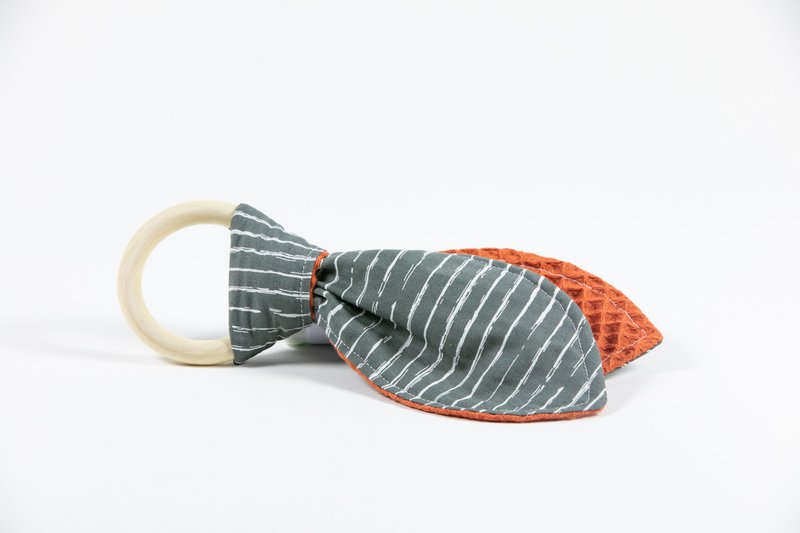 Teether Stripes Gray Waffle Fabric