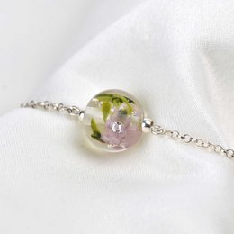 Pulsera esencial con flores de cristal lila