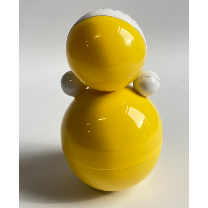 Poupée rétro Tumbler-roly poly jaune M 16 cm.