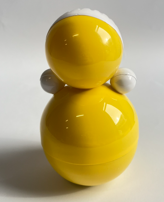 Retro doll Tumbler-roly poly yellow M 16 cm.