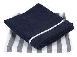 100% bomuld Køkkentekstil Mix&match 4 stykker Stripe marineblå