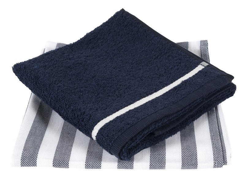 100% bomuld Køkkentekstil Mix&match 4 stykker Stripe marineblå
