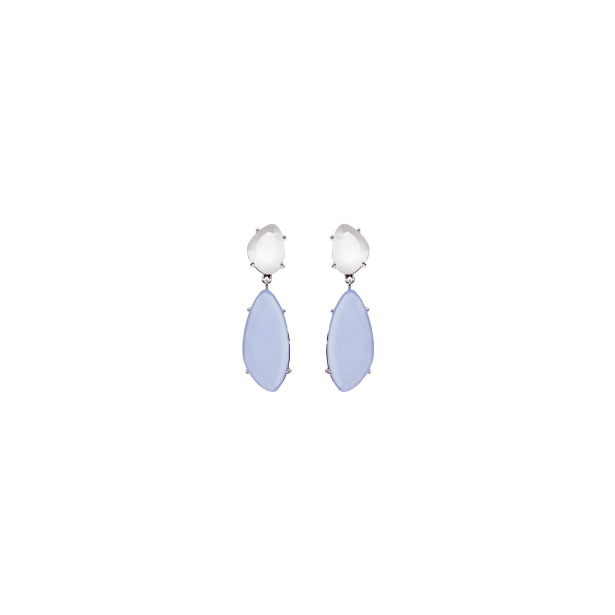 Starlight Droplets Earrings | Silver Light Sapphire Blue