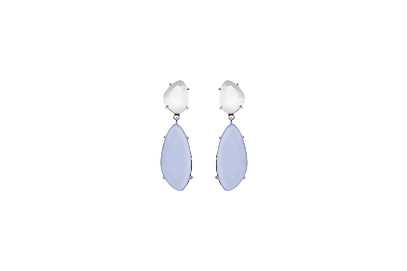 Starlight Droplets Earrings | Silver Light Sapphire Blue