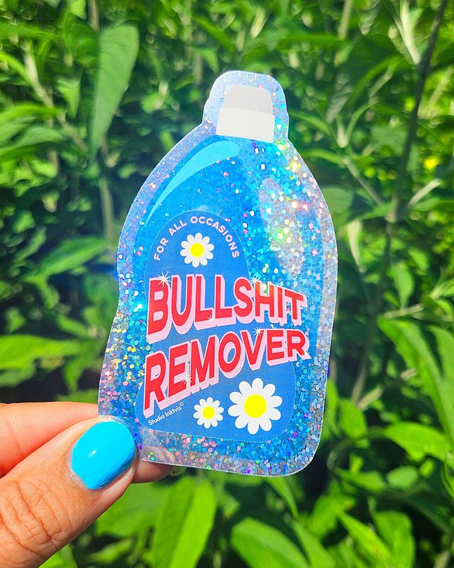Glitter sticker Bullshit remover wasmiddel