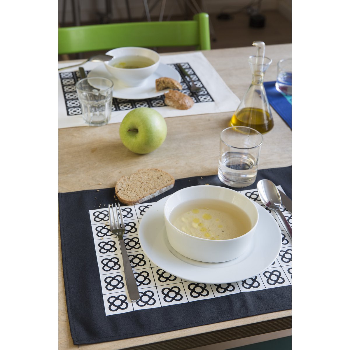 2 Placemats / Barcelona Flower / zwart wit