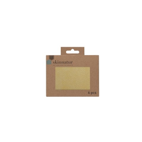 Skinnatur-Untersetzer | recyceltes Leder | Ziegel 13x10cm | 6er-Set