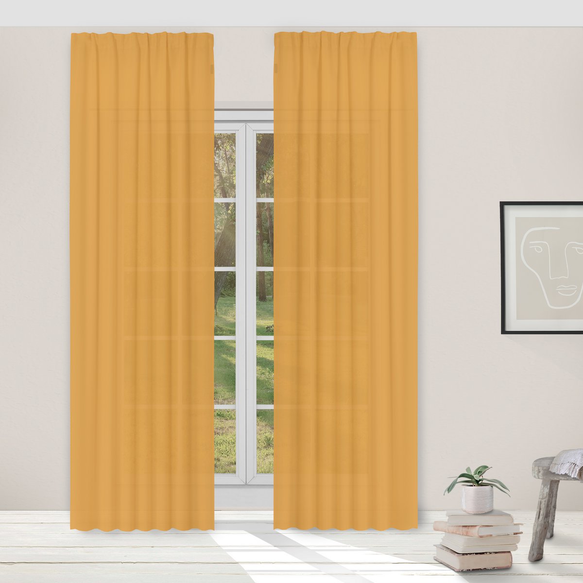 Light Guard Kant-en-Klaar Gordijn - Lichtdoorlatend - Lengte aanpasbaar - met ringen - 140x280cm 