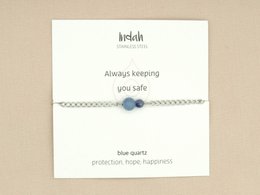 Armband rock, blauwe kwarts, jasseron zilver en goud
